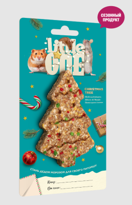 Little One 0,045кг лакомство - игрушка Новогодняя елочка для хомяков, крыс, мышей, песчанок (181261)