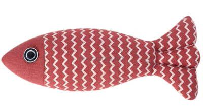 Игрушка (Rich Breed) рыбка полосатик с кош. мятой для кошек 21х8см бордовый Игрушка (Rich Breed) рыбка полосатик с кош. мятой для кошек 21х8см бордовый