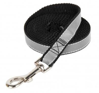 Поводок (Аркон) DOG&VOGUE нейлон со светоотражающей полосой 20мм*3м черный