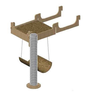 Собирайка (ZooM) №5 Полка боковая большая с когтеточкой и качелью (II-III уровень) 79*10*68см