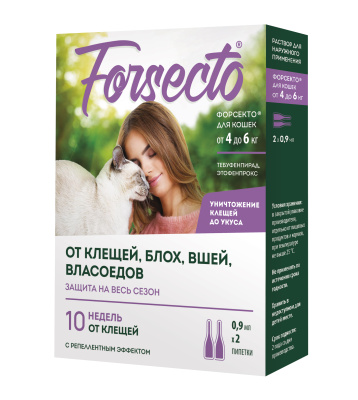 ФОРСЕКТО капли для кошек от 4 до 6 кг (ЛИЦЕНЗИЯ)
