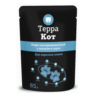 Терра Кот 0,085кг с лососем в соусе влажный для кошек (773977)