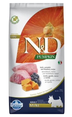 Farmina (Фармина) N&D Dog 7кг беззерновой ягненок, черника и тыква сухой для собак мелких пород 2027 (033642)