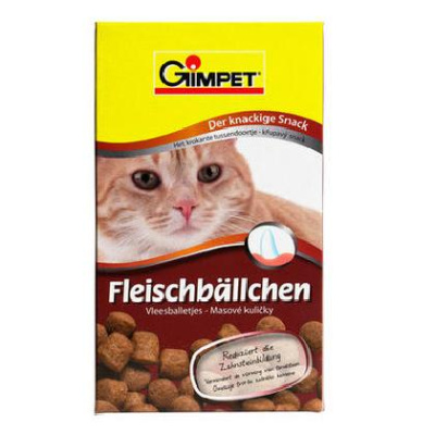 Джимкет (Gimcat) лакомство Fleishballchen мясные шарики 100г, д/очистки зубов д/кошек