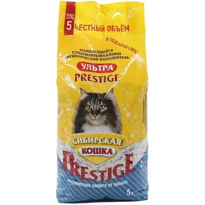 Наполнитель (Сибирская Кошка) 5л Ультра PRESTIGE комкующийся АКЦИЯ +20% (цеолит + силикагелевый ароматизатор) Наполнитель (Сибирская Кошка) 5л Ультра PRESTIGE комкующийся АКЦИЯ +20% (цеолит + силикагелевый ароматизатор)
