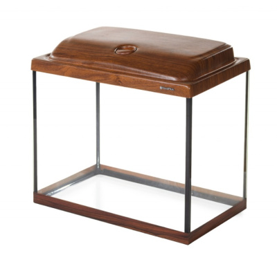 Аквариум (AquaPlus) STD LED П60 орех (51х31х45 см) стекло 5мм,  прямоугольный, 53л, со светодиодным модулем 8W/320мм