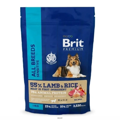 Brit Premium Dog 1кг Sensitive ягненок и индейка сухой корм для собак всех пород с чувствительным пищеварением (50024)