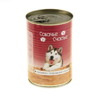 Собачье счастье 750г Барашек с потрошками в желе консервы д/собак (073803)