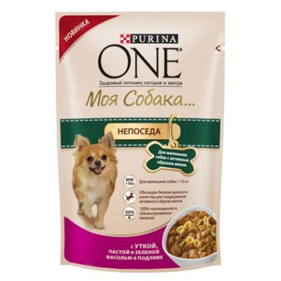Пурина ONE MINI 100г утка влажный д/активных собак мелких пород (000537)