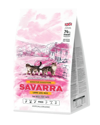 Savarra Sensitive Cat  12.0 ягненок/рис (с чувств. пищевар.)сухой д/кошек