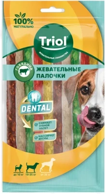 Триол Палочки жевательные DENTAL  MS-9-Mix прессов. микс 13см, D0,9-1см, 8-10г (10151068)