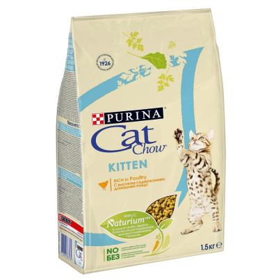 Кэт Чау (Cat Chow) 1,5кг домашняя птица сухой д/котят (383180)