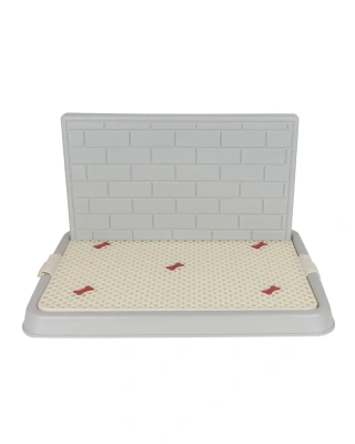 Туалет Stefan со стенкой д/собак малый S 50х38x28см, серый BP1301 