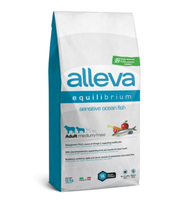 Alleva Equilibrium Sensitive 12кг с океанической рыбой сухой корм для собак средних и крупных пород (003087)