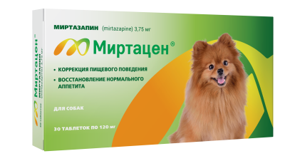 Миртацен таблетки 3,75 мг 30 таб для собак (ЛИЦЕНЗИЯ) Миртацен таблетки 3,75 мг 30 таб для собак (ЛИЦЕНЗИЯ)