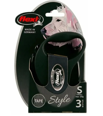 Рулетка (Flexi) Style S ремень 3м до 12кг черный