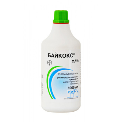 Байкокс 2,5 % ор.р-р 1л Байкокс 2,5 % ор.р-р 1л