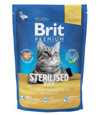 Brit Premium Cat Duck & Chicken 0,8кг утка и курица сухой для стерилизованных взрослых кошек (5049813)