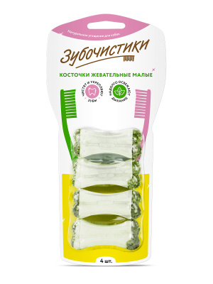 Зубочистики 0,076кг косточки (4шт) жевательные малые (76050304)