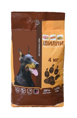 Дилли 4кг сухой корм для активных собак (003845)