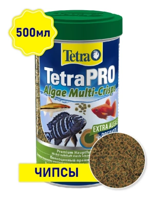 Tetra Pro Algae Multi Crisp 0,5л корм чипсы со спирулиной для рыб 204492
