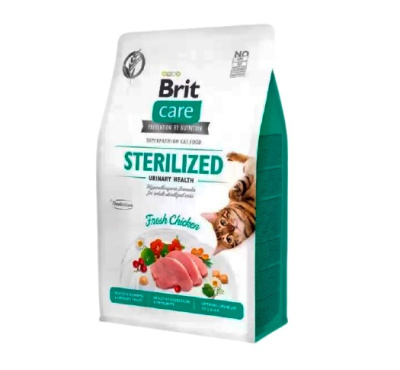 Brit Care Cat GF Sterilized Urinary Health 2кг сухой для стерилизованных кошек, профилактика МКБ (540730)