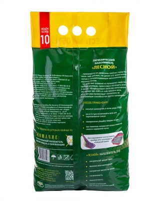 Наполнитель (Сибирская кошка) 10л Лесной древесный для кошек