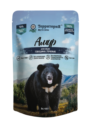 ТерриториЯ Амур 0,4кг говядина с печенью влажный для собак (321199)