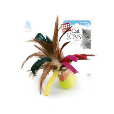Игрушка GiGwi Мячик с перьями 75068