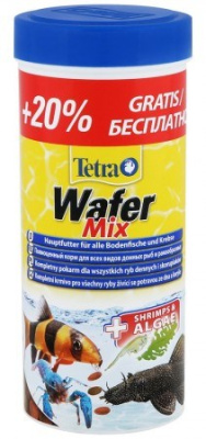 Tetra Wafer Mix  0,25л +20% бесплатно таблетки со спирулиной для донных рыб 0198890