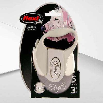 Рулетка (Flexi) Style S ремень 3м до 12кг белый