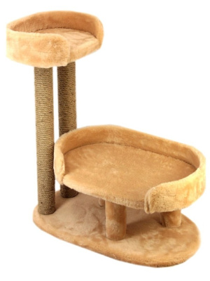 Комплекс (Меридиан) когтеточки с овальными лежаками (63*34*71) светло-коричневый для кошек