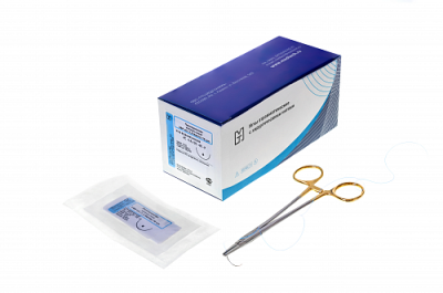 АХИ нить полигликолид  4С-0,7x20-(2-0)-PGAm-(2-75) игла колющая 4/8