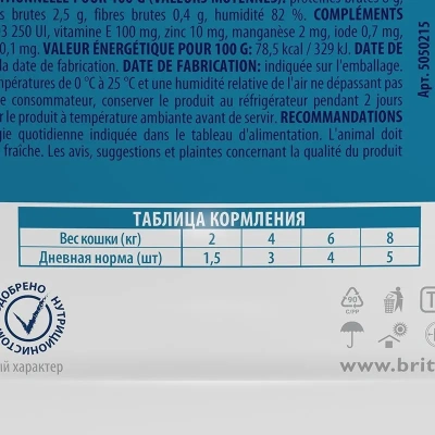 Brit Premium 0,085кг перепелка в желе пауч для стерилизованных кошек (5050215)