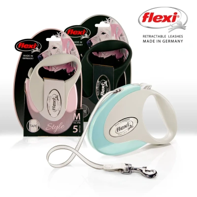 Рулетка (Flexi) Style S ремень 3м до 12кг белый