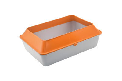 Туалет (Лаурон) с рамкой, глубокий д/кошек (42*30*15см) оранжево-серый