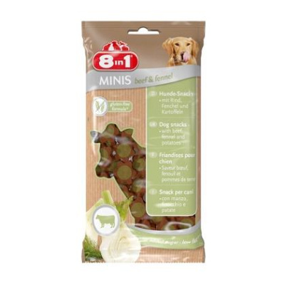 Лакомство (8in1) Minis говядина/фенхель/картофель для собак, 100г