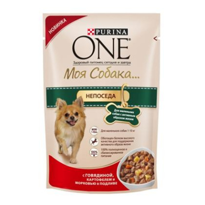 Пурина ONE MINI 100г говядина влажный д/активных собак мелких пород (000551)
