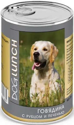 Дог Ланч 0,41кг паштет говядина с рубцом и печенью консервы для собак (072875)