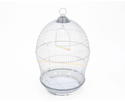 Клетка №1 круглая укомплектованная 48,5*48,5*76см, серебряная для птиц