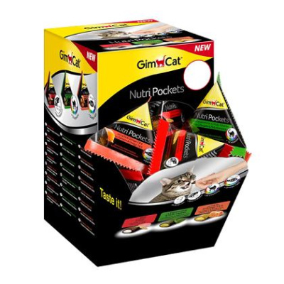 Джимкет (Gimcat) диспенсер подушечки Нутри Покетс Мальт; Витамины;Омега 3 вида по 14шт. (42шт*15г)