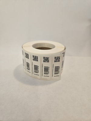 Стикер для вакуумных пробирок с QR-кодом и отрывным штрих-кодом