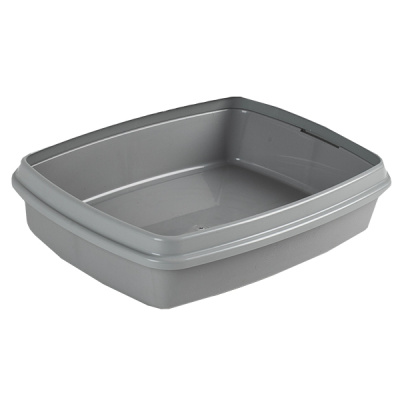 Туалет Сибирская кошка Мяус с бортиком (40*30*9) пепельный