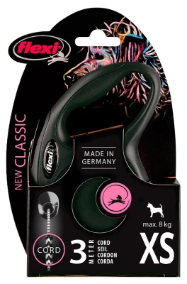 Рулетка (Flexi) Classic XS трос 3м до 8кг черный