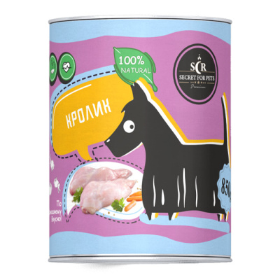 Секрет (Secret) 0,85кг кролик консервы для собак (134538) Секрет (Secret) 0,85кг кролик консервы для собак (134538)