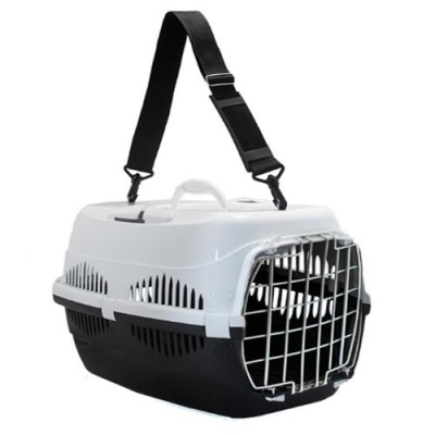 Переноска Zoo-M Спутник-1 с мет. дверцей + наплечн. ремень д/животных до 9кг, 29*43*27.5см
