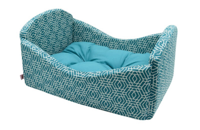 Лежанка (Зооэкспресс) Кроватка Геометрия  бязь № 2 56*41*25 см морская волна