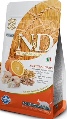 Farmina (Фармина) N&D Cat Ocean 10кг низкозерновой треска, апельсин сухой для кошек 4175 (036889)