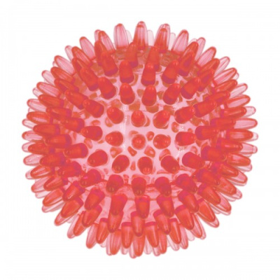 Мяч  массажный  9 см прозрачный Crystal ZooOne (красный) 590C-8