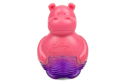 Игрушка (GiGWi) 75425 Бегемотик с пищалкой 9см для мини собак, серия SUPPA PUPPA